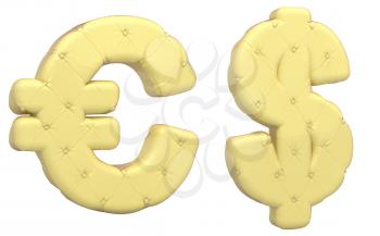 Royalty Free Clipart Image of Beige Leather Dollar Signs 