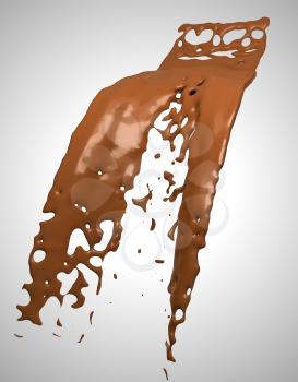 Royalty Free Clipart Image of Chocolate Liquid Splashing