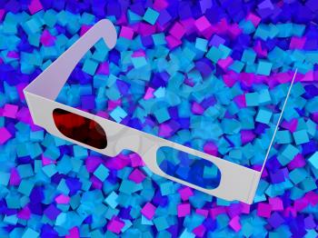 Royalty Free Clipart Image of Cinema 3D Glasses