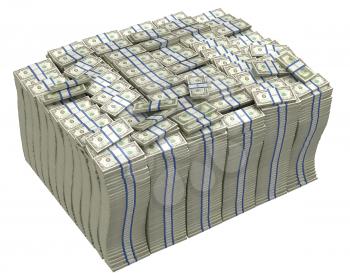 Royalty Free Clipart Image of a Bundle of American Bills