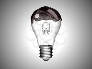 Royalty Free Clipart Image of an Oil Spill Light Bulb