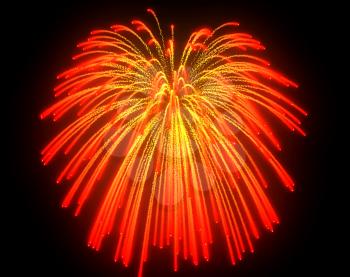 Royalty Free Clipart Image of Orange Fireworks