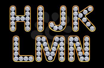 Royalty Free Clipart Image of Gold Letters Incrusted With Diamonds