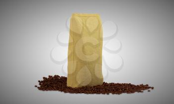 Royalty Free Clipart Image of Sacking Pack on Coffee Beans