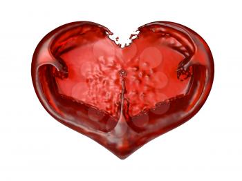 Royalty Free Clipart Image of a Liquid Heart