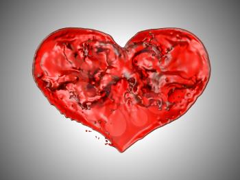 Royalty Free Clipart Image of a Liquid Heart