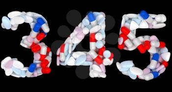 Royalty Free Clipart Image of Pharmaceutical Numerals 