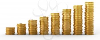 Royalty Free Clipart Image of Stacks of Coins