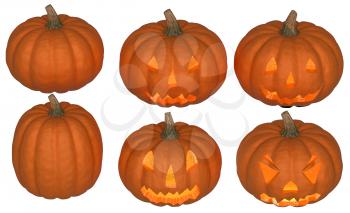 Royalty Free Clipart Image of Halloween Pumpkins