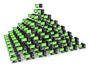 Royalty Free Clipart Image of a Pyramid of Tablets