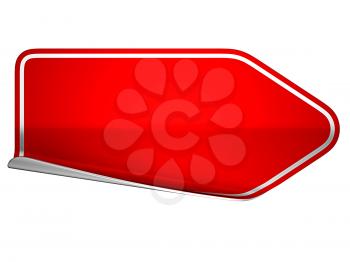 Royalty Free Clipart Image of a Bent Red Sticker