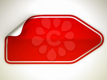 Royalty Free Clipart Image of a Bent Red Sticker