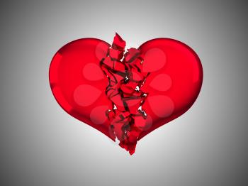 Royalty Free Clipart Image of a Broken Heart