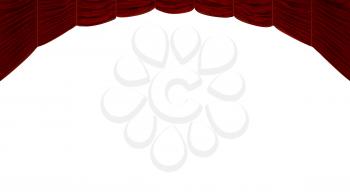 Royalty Free Clipart Image of a Red Theater Curtain