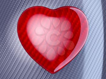 Royalty Free Clipart Image of a Red Wattled Fiber Heart