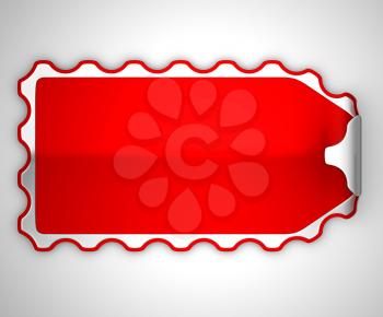 Royalty Free Clipart Image of a Red Bent Sticker