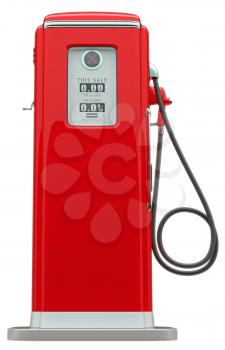 Royalty Free Clipart Image of a Vintage Red Fuel Pump