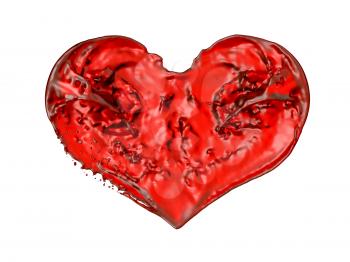 Royalty Free Clipart Image of a Liquid Heart