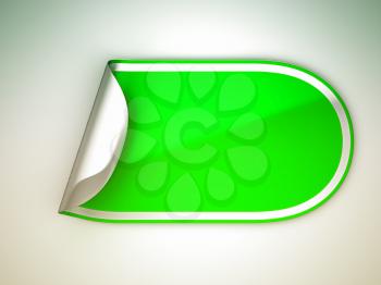 Royalty Free Clipart Image of a Green Sticker