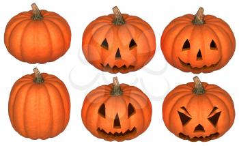 Royalty Free Clipart Image of Halloween Pumpkins