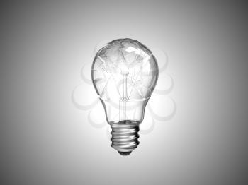 Royalty Free Clipart Image of a Smashed Light Bulb