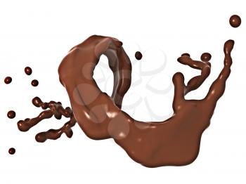 Royalty Free Clipart Image of Chocolate Liquid Splashing