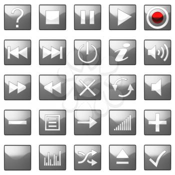 Royalty Free Clipart Image of Control Panel Buttons