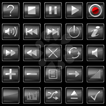 Royalty Free Clipart Image of Control Panel Buttons