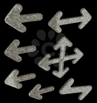 Royalty Free Clipart Image of a Set of Granite Arrows