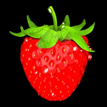 Royalty Free Clipart Image of a Strawberry