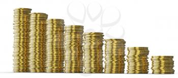 Royalty Free Clipart Image of Stacks of Coins