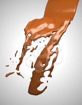 Royalty Free Clipart Image of Chocolate Liquid Splashing