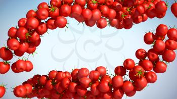 Royalty Free Clipart Image of a Cherry Tomato Background