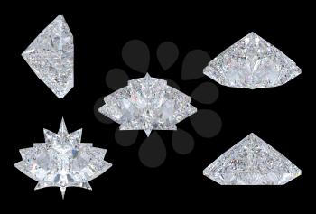 Royalty Free Clipart Image of Maple Leaf Diamonds