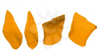 Royalty Free Clipart Image of Four Golden Packs for Coffee