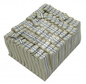 Royalty Free Clipart Image of a Bundle of American Bills