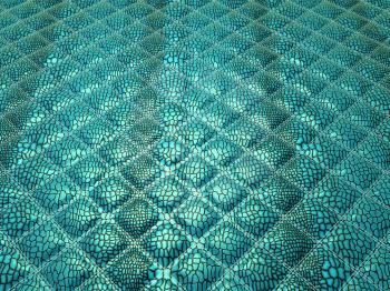Royalty Free Clipart Image of a Turquoise Alligator Stitched Skin
