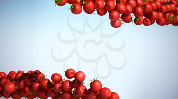 Royalty Free Clipart Image of a Cherry Tomato Background