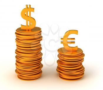 Royalty Free Clipart Image of Currency Inequality