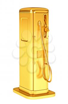 Royalty Free Clipart Image of a Golden Gasoline Pump 