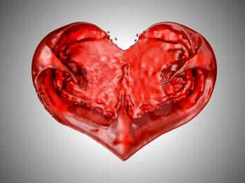 Royalty Free Clipart Image of a Liquid Heart