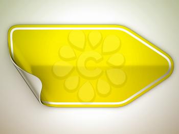 Royalty Free Clipart Image of a Bent Yellow Sticker