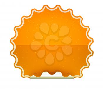 Orange spotted hamous sticker or label over white background
