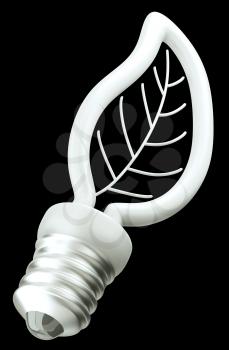 Environment: leaf or folium light bulb on black