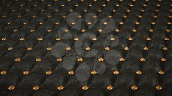 Mock Croc background with pattern and buttons. Artistic shallow DOF