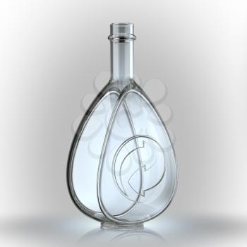 Recycled glass bottle manufacture concept. Large resolution