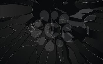 Cracked or Shattered glass on black. Large resolution