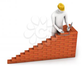 Royalty Free Clipart Image of a Bricklayer