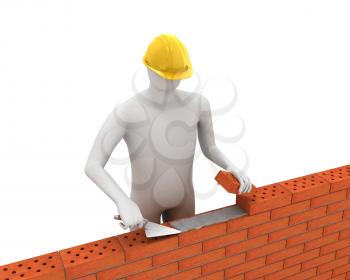 Royalty Free Clipart Image of a Bricklayer