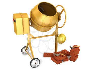 Royalty Free Clipart Image of a Concrete Mixer